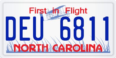 NC license plate DEU6811