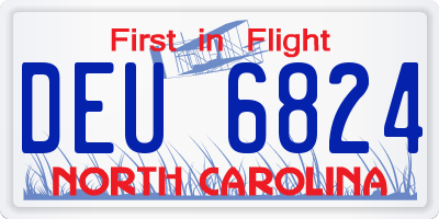 NC license plate DEU6824