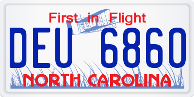 NC license plate DEU6860