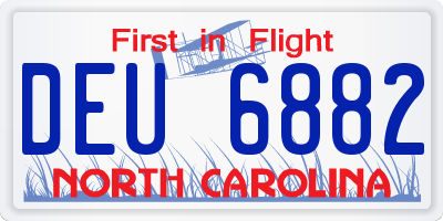NC license plate DEU6882