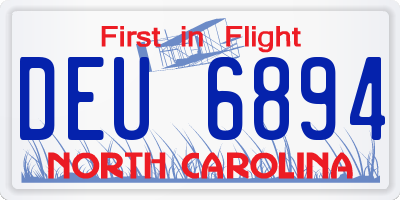NC license plate DEU6894