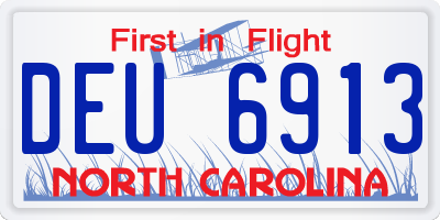 NC license plate DEU6913