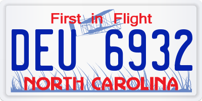 NC license plate DEU6932