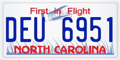 NC license plate DEU6951