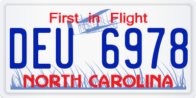 NC license plate DEU6978