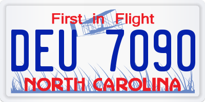 NC license plate DEU7090