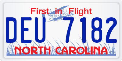 NC license plate DEU7182