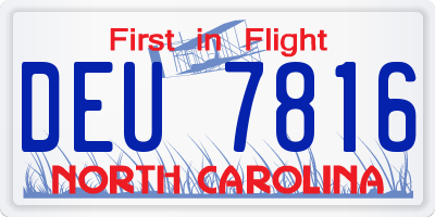 NC license plate DEU7816