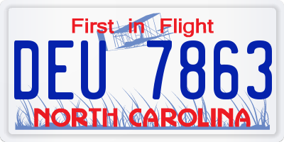 NC license plate DEU7863