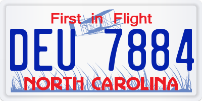 NC license plate DEU7884