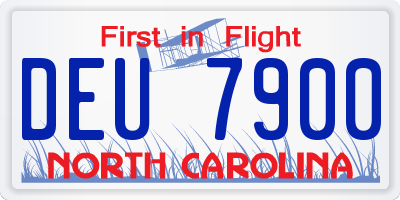 NC license plate DEU7900