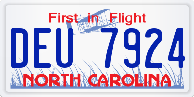 NC license plate DEU7924