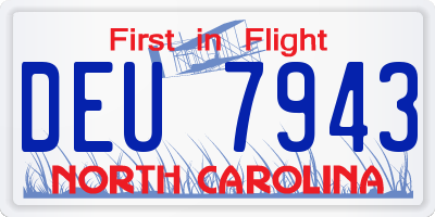 NC license plate DEU7943
