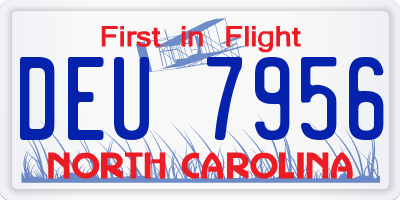 NC license plate DEU7956