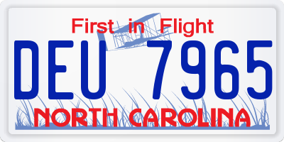NC license plate DEU7965