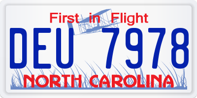 NC license plate DEU7978