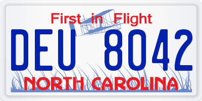 NC license plate DEU8042