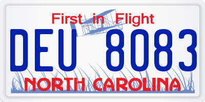 NC license plate DEU8083