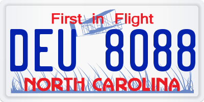 NC license plate DEU8088