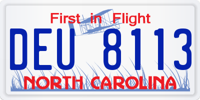 NC license plate DEU8113