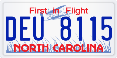 NC license plate DEU8115