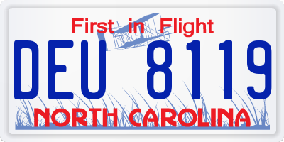 NC license plate DEU8119