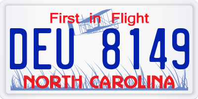 NC license plate DEU8149