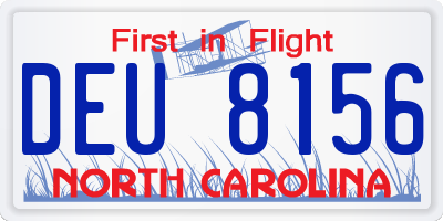 NC license plate DEU8156