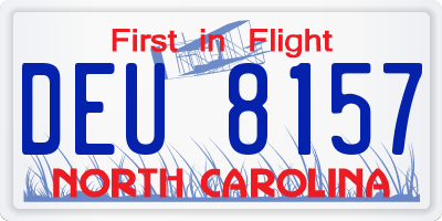 NC license plate DEU8157
