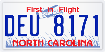 NC license plate DEU8171