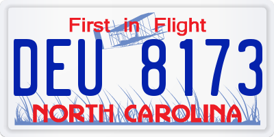 NC license plate DEU8173