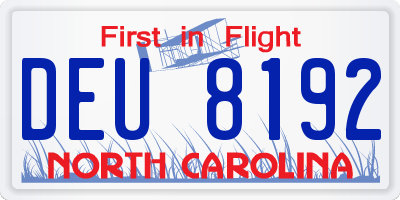 NC license plate DEU8192
