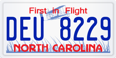 NC license plate DEU8229