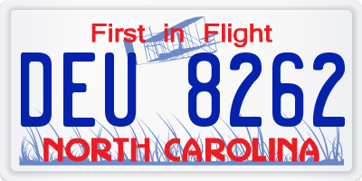 NC license plate DEU8262