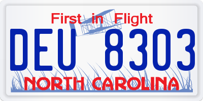 NC license plate DEU8303