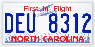 NC license plate DEU8312