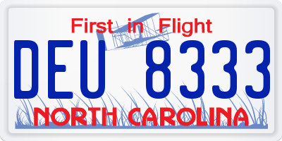 NC license plate DEU8333