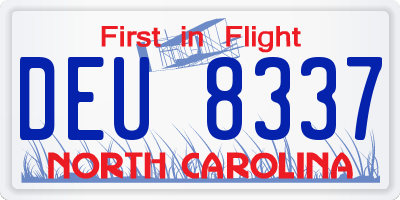 NC license plate DEU8337