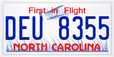 NC license plate DEU8355