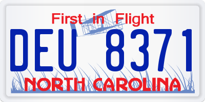 NC license plate DEU8371