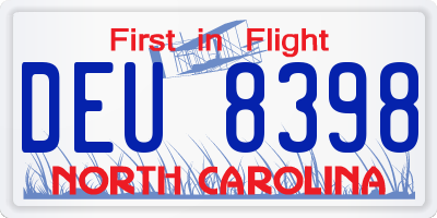 NC license plate DEU8398