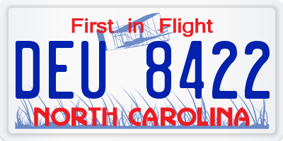NC license plate DEU8422