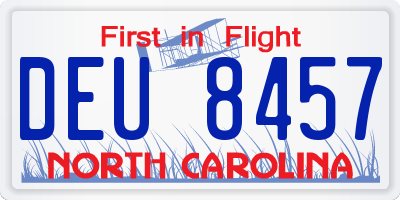 NC license plate DEU8457