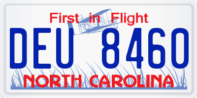 NC license plate DEU8460