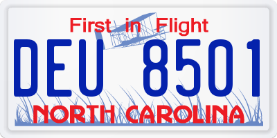NC license plate DEU8501