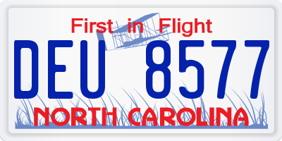 NC license plate DEU8577