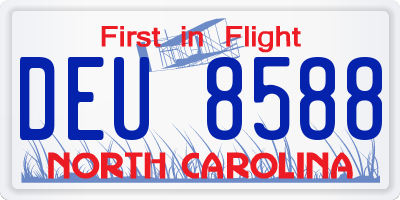 NC license plate DEU8588