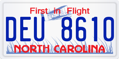 NC license plate DEU8610