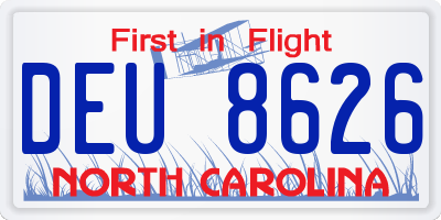 NC license plate DEU8626