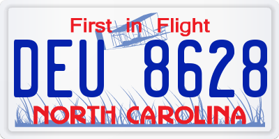 NC license plate DEU8628